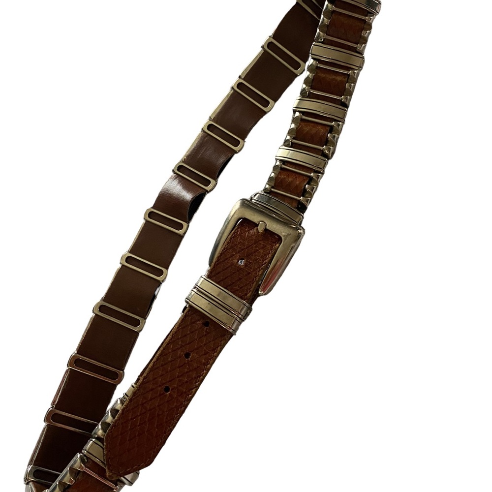 Italian designer Nanni leather and brass belt